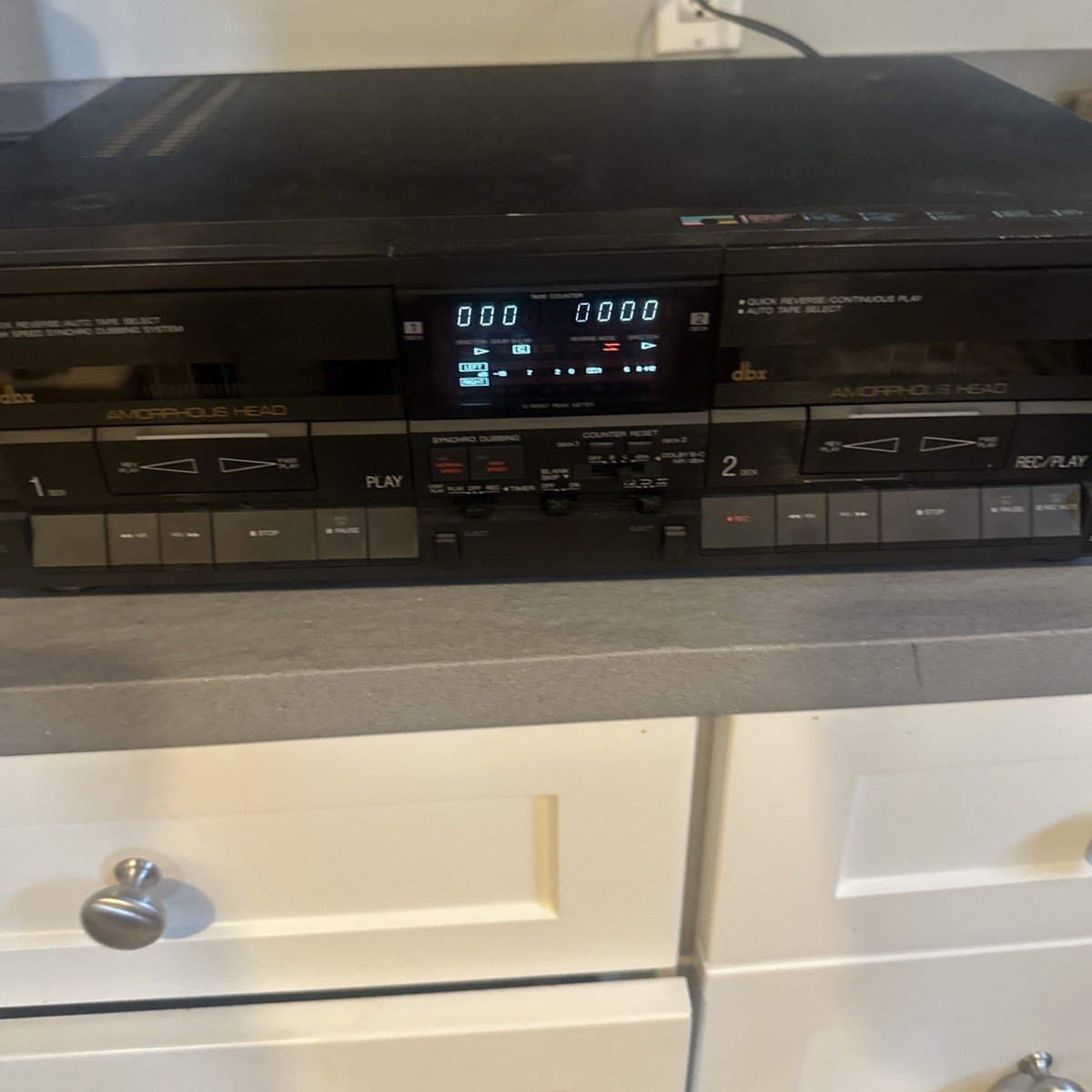 Aiwa AD-WX808 Stereo Dual Cassette Deck Recorder Powers on Fit