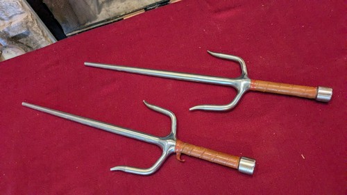 Vintage Sai Jitte Pair of Metal Kung Fu Karate Japanese Sword Weapon
