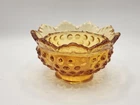 Vintage Fenton Amber Hobnail Fairy Lamp  *Base Only* Candle Holder Scalloped