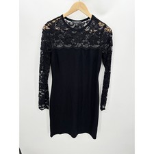 Karen Kane Womens Black Lace Long Sleeve Mini Dress Size S Whimsigoth Grunge