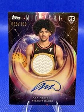 2025-26 Topps Midnight Rookie Jersey Autograph Asa Newell #TFRR-AN /199 Hawks