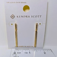 Kendra Scott Paisleigh Linear Drop Gold Earrings