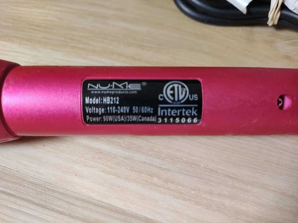 NuMe Magic Curling Wand HB212 1.25" Hot Pink & Chrome Barrel ✅ - Image 4 of 4