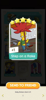 Monogo Stickers - 5 Step on a Rake - Monopoly go