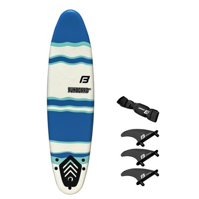 6  FLOWBOARD Surfboard Foam - Include 3 Fins 6 Foot Leash and (2) Wood Stringers