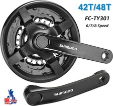 Shimano Tourney FC-TY301 6/7/8 Speed Bike Bicycle Crankset 42-34-24T 48-38-28T