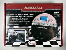 Studebaker Personal CD Player FM Radio Anti-skip and FM Transmitter Pink