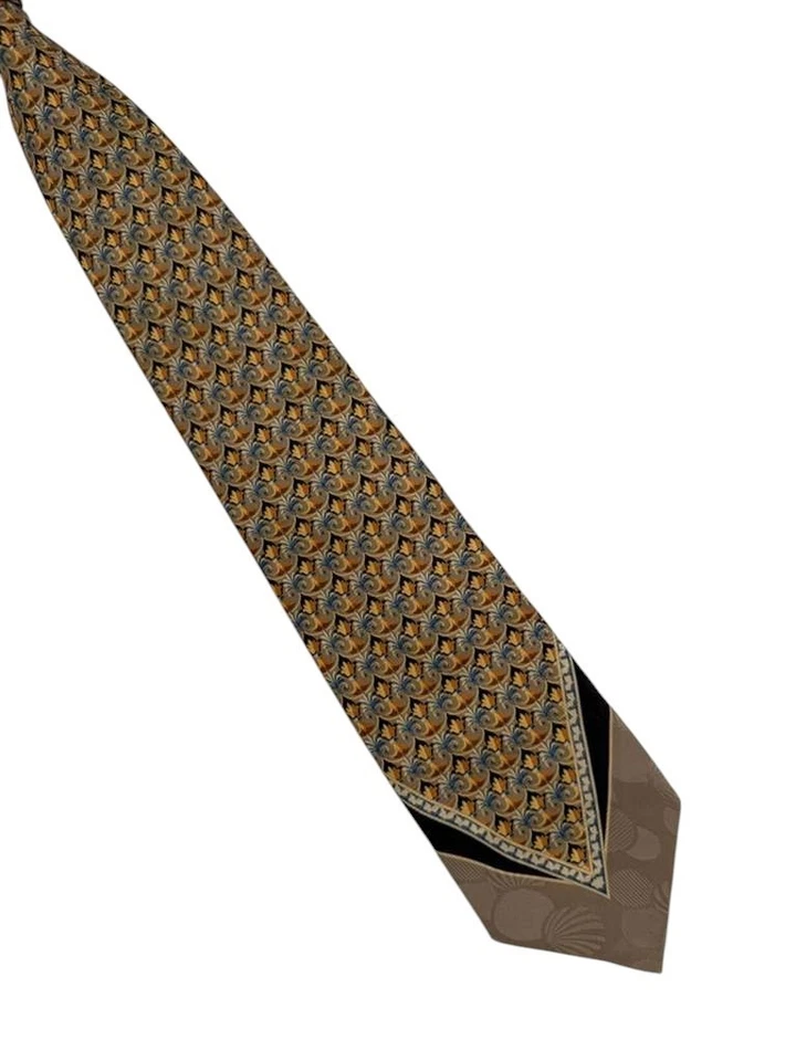 Gravata masculina VITALIANO PANCALDI vintage italiana 100% seda 58X3,8" - Imagem 4 de 4