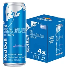 Red Bull Sea Blue Edition Energy Drink, Juneberry, with 114Mg Caffeine plus Taur