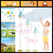 Adjustable Height Bubble Machine for Kids, 51" Outdoor Blower with Lights Musi