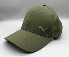 Puma Golf Men's Adjustable Baseball Cap Hat Olive Green Performance Strapback