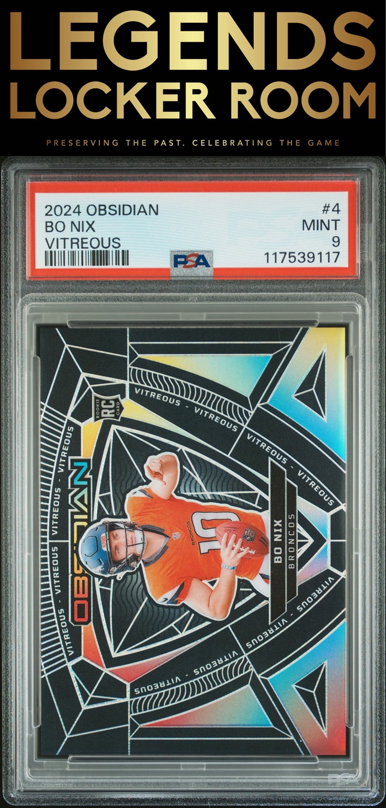 2024 Panini Obsidian Vitreous #4 Bo Nix PSA 9