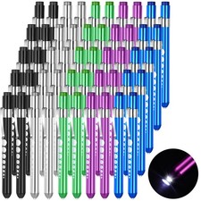 50 Pcs Pen Light for Nurses LED Penlight with Pupil Gauge Reusable Nurse Acce...