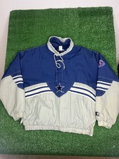 VINTAGE Dallas Cowboys 90s NFL Pro Line Starter Half-Zip Pullover Jacket Size L
