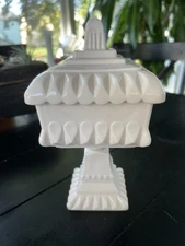 Jeanette Pink Milk Glass Small Wedding Bowl With Lid Candy Dish