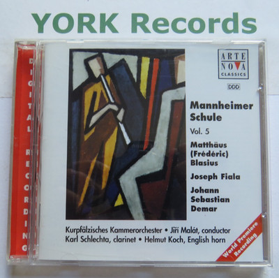 MANNHEIMER SCHULE VOL 5 - BLASIUS / FIALA / DEMAR - Excellent Con CD Arte Nova