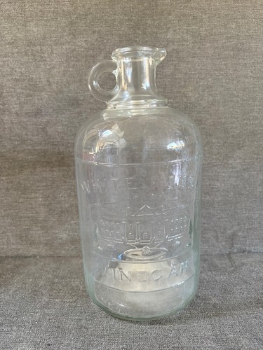 Vintage Antique White House Vinegar 1/2 Gallon Handled Jug Bottle