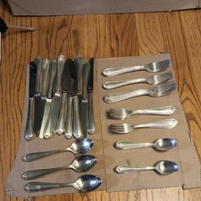 set of 59 Retroneu KNOTTINGHAM Silverplate Korea Knot Silverware  Flatware