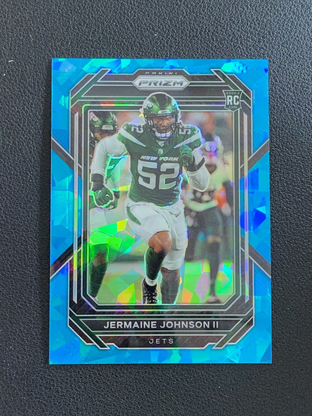 Jermaine Johnson II 2022 Panini Prizm Blue Cracked Ice Prizm 35/99 RC #375