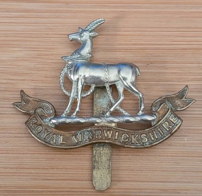 Mützenabzeichen 1. Weltkrieg Royal Warwickshire Regiment Bi Metall
