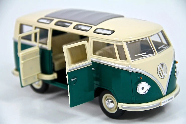 Литая модель игрушечного фургона 7 дюймов Kinsmart 1962 VW Volkswagen автобус 1:24 зеленый - Изображение 2 из 3