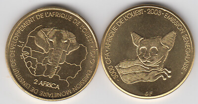 SENEGAL 3000 CFA 2003 brass, Galago, unusual currency