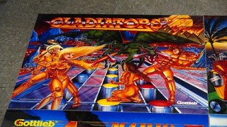 3 Gottlieb Pinball Machine Backglass MYLARS-GLADIATORS, WIPE OUT, WATERWORLD