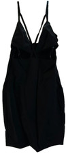 Solemio Women's Ribbed Waist Cutout Midi Beach Party Dress Black Small