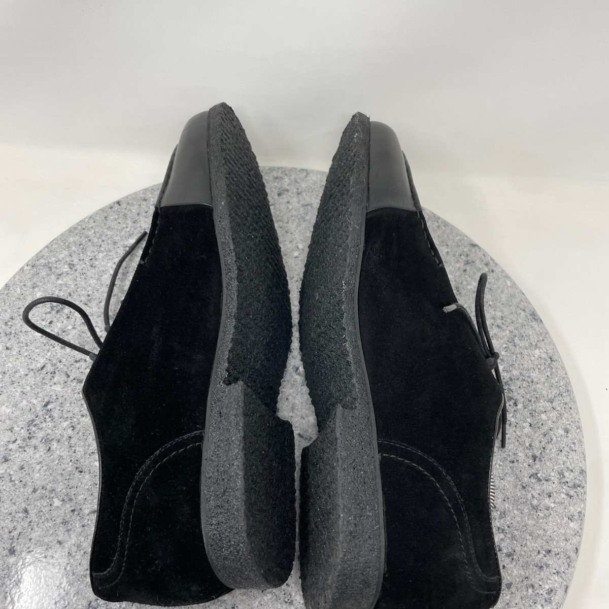 Vintage Foundry Shoes Mens 10.5 Black Leather Suede Basalt 