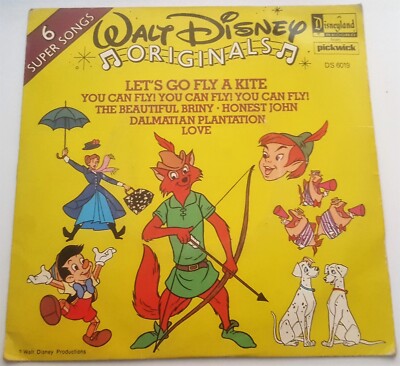 Walt Disney Originals - Let's Go Fly A Kite - DS 6019 - 7'' Vinyl EP Schallplatte - Sehr guter Zustand