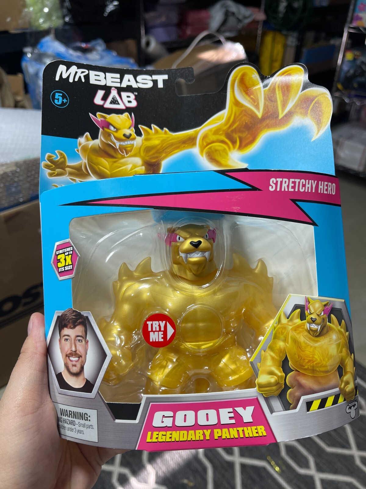 Mr Beast Lab LEGENDARY PANTHER GOLD 5” Gooey Figure Heroes Of Goo Jit Zu 2024