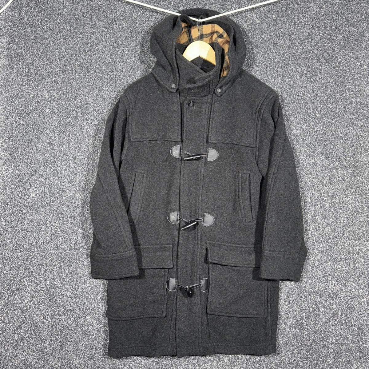 Wörl Grey Duffle Coat with removable hood size 46 UK