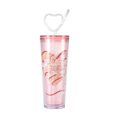 2024 Starbucks China Valentines 24oz Cats in Love Heart-shaped-straw Cup
