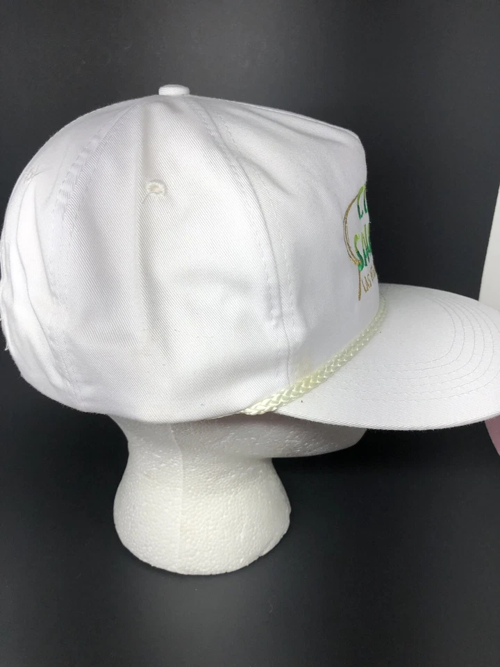 Vintage “Club Sahara“ Full Back White Embroidered Snapback Hat “B” - Image 2 of 4