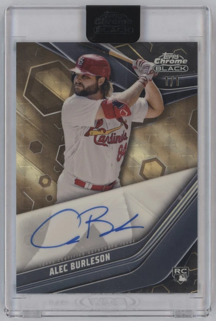 2023 Topps Chrome Black Baseball Alec Burleson Rookie Superfractor Auto 1/1