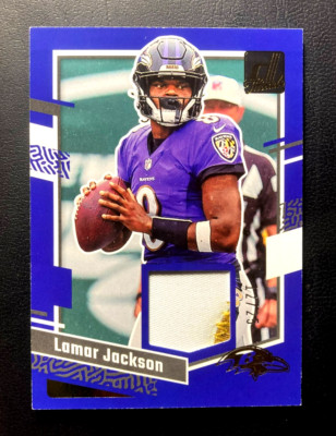 2023 DONRUSS LAMAR JACKSON GOLD THREADS JERSEY 2 CLR PATCH SER #ED /25   RAVENS