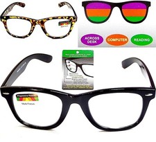 Unisex PROGRESSIVE 3 in one Multi-Focal Computer Reading Glasses No Line
