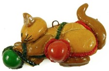 Folk Art Flour Cat Xmas Lights Holiday Decoration Christmas Ornament