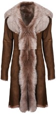Beaver Ladies Women's Real Toscana Sheepskin Leather Suede Jacket Trench Coat