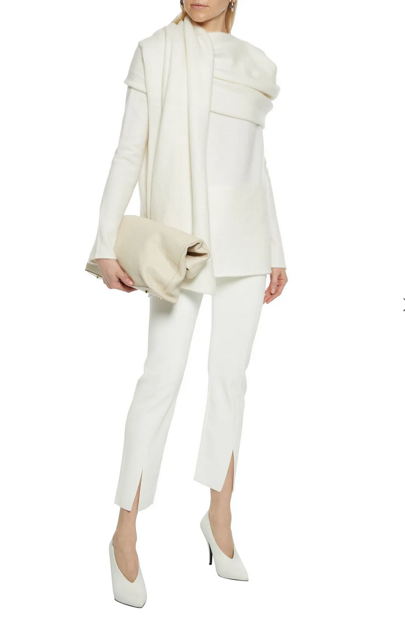 FILA Pantaloni The Row Thilde elasticizzati cady gamba dritta bianchi nuovi con etichette $1850 taglia XS