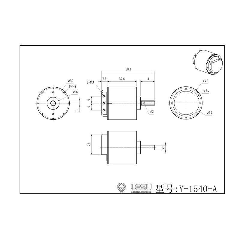 LESU Hydraulic Oil Motor for 1/14 Remote Control Truck RC Dumper Loader Vehicles
