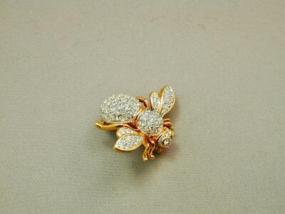 Joan Rivers Crystal Clear Queen Bee Brooch/Pin Clear Eyes New