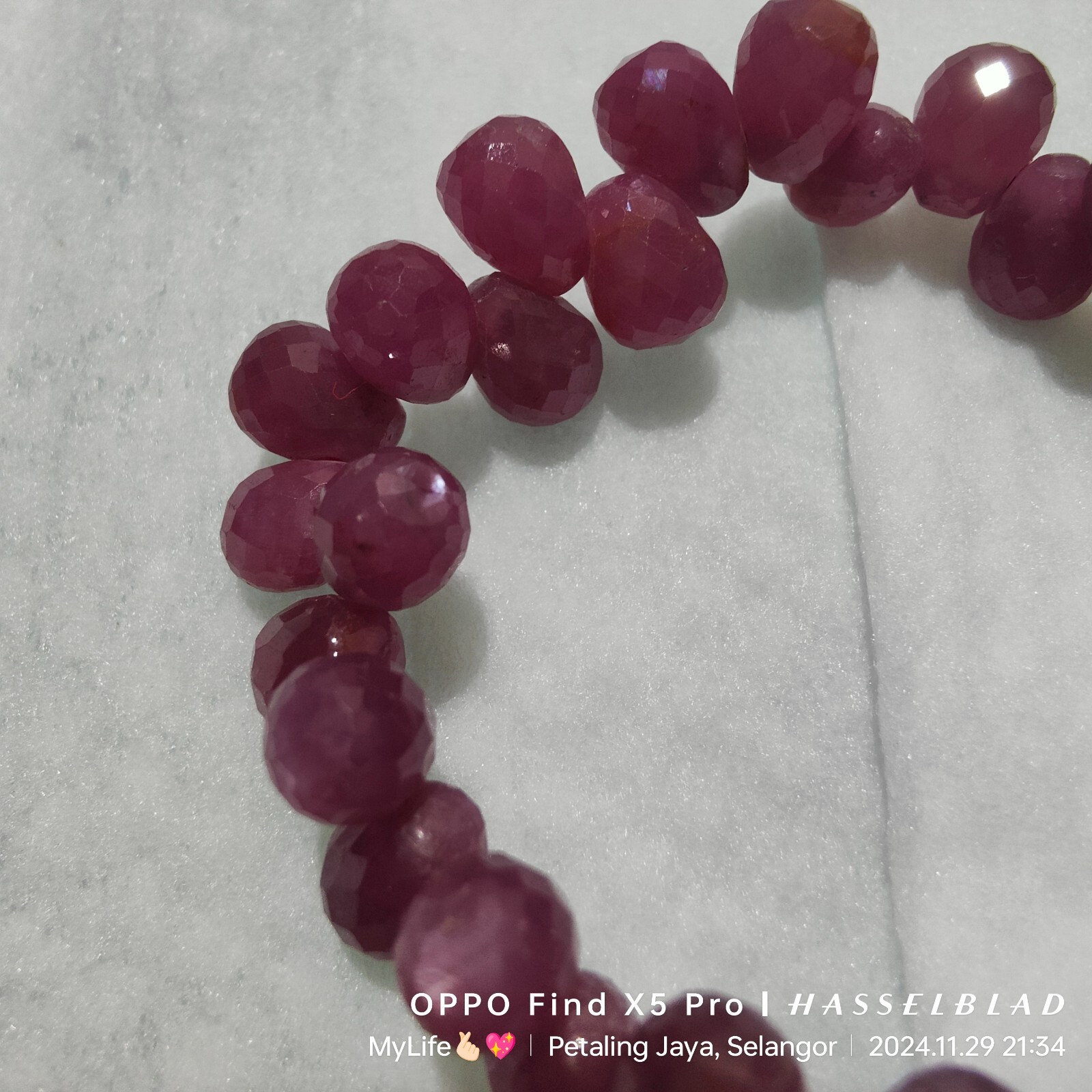 Stretchable Ruby Gemstone Bead Bracelet - image 9