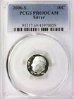 2006-S 10C Roosevelt Dime  PCGS PR69DCAM 90% Silver 22rra0415