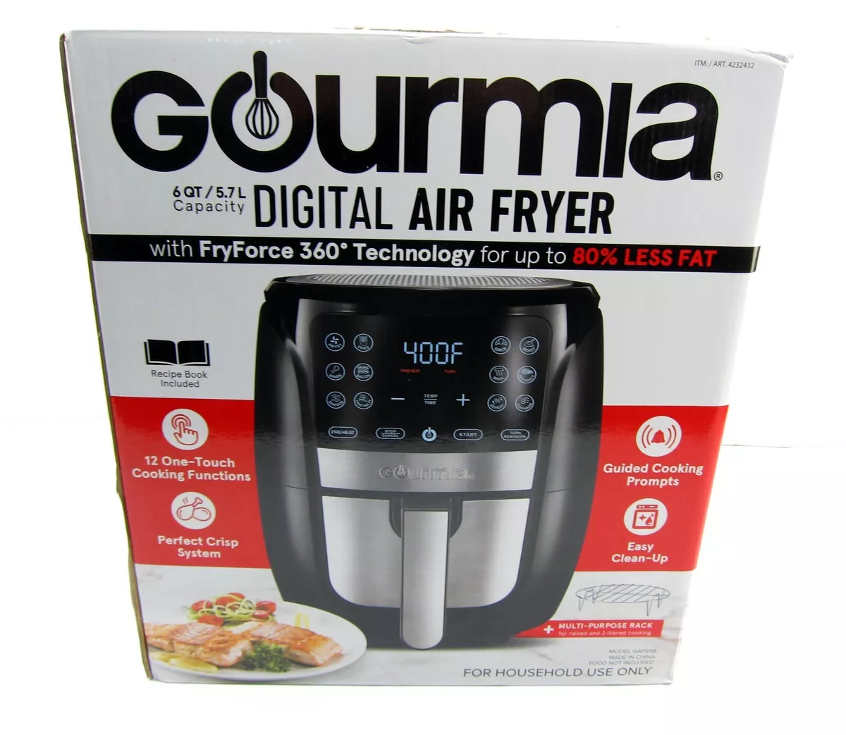 Gourmia 6-qt Digital Window Air Fryer With 12 Presets & Guided