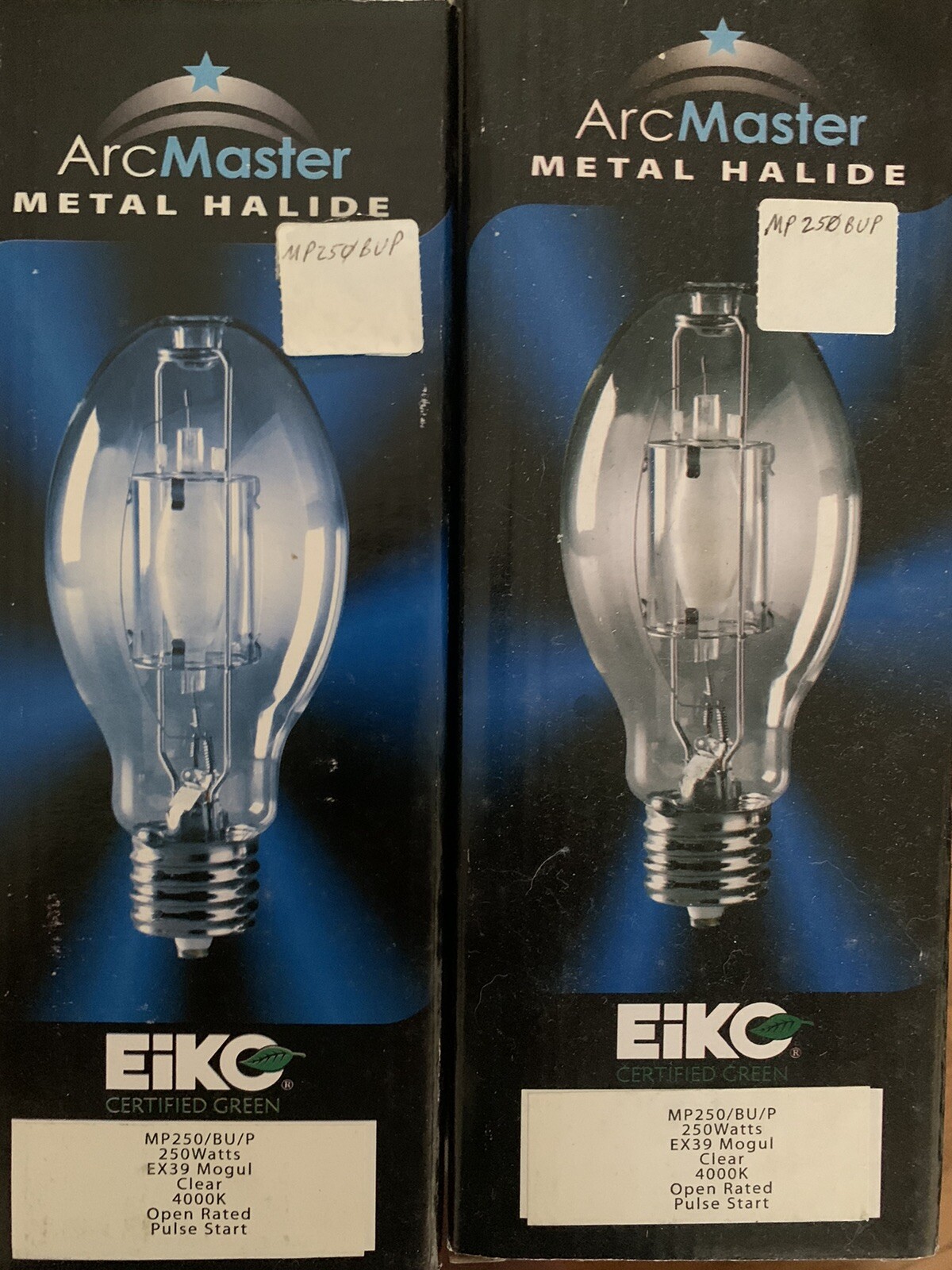 2 eiko light bulbs. 250w metal Halide EX39. Mogul Base. eBay