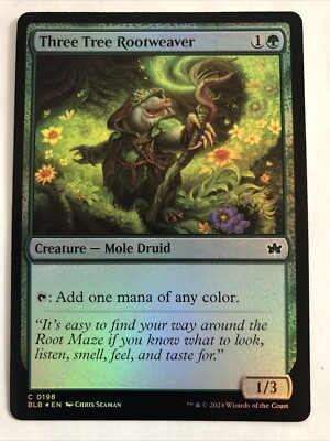 MTG Bloomburrow Three Tree Rootweaver Foil 0198 NM