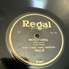 Regal 78 RPM Lucky Strike Dance Orch / Sam Lanin - Monavanna 9631 V+ JAZZ