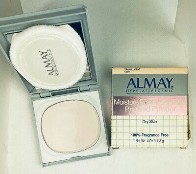 RARE ALMAY MOISTURE RENEW Pressed Powder TRANSLUCENT BNWB VINTAGE PACKAGING