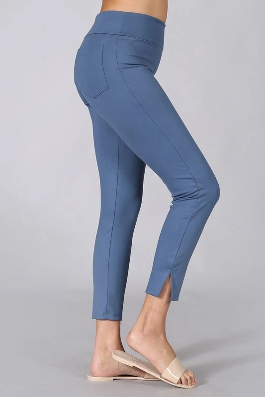 Chatoyant Crop Capris with Side Split Lt. Denim Medium
